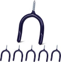 6 Pack Garage Storage System Steel U Hooks with Anti-Slip Coating Home Improvement and Organization Screw in Hooks Easy Wall Mounting Heavy Duty Bike and Ladder (Blue, 6 Pack)