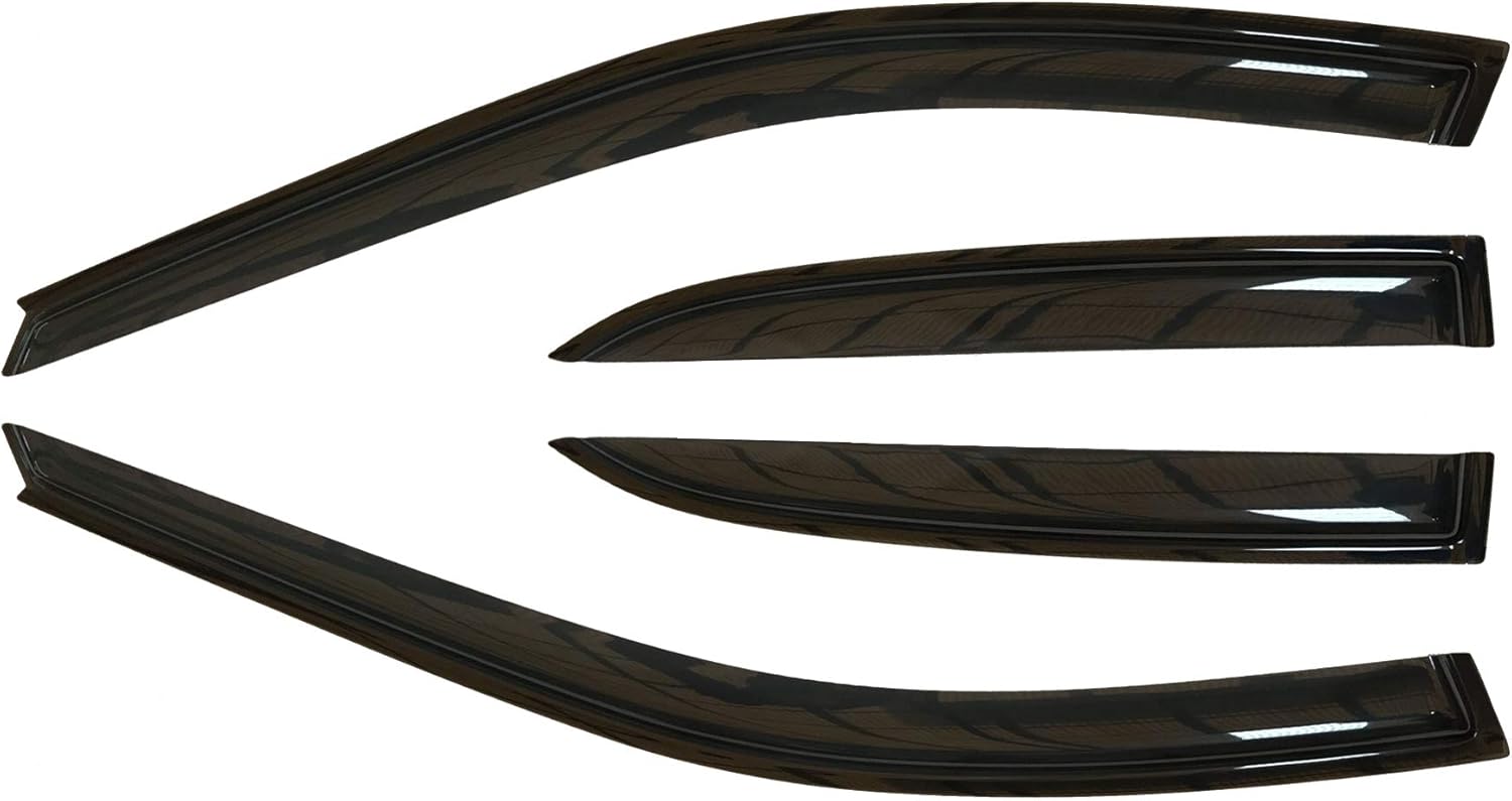 4pcs Outside Mount Style Sun Rain Guard Durable Side Window Wind Deflectors Dark Smoke Vent Window Visors Compatible with Toyota 1997-2001 Camry