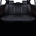 LINGVIDO Car Seat Covers, Breathable and Waterproof Faux Leather Automotive Seat Covers for Cars SUV Truck Sedan,Universal Anti-Slip Seat Cover with Backrest (Rear Seat, Black-Blueline)