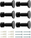 Screw Mount Round Hooks Constructed of Stainless Steel for Towels, Robes, Hats, Jackets in The Bathroom, Bedroom, Kitchen, Entry, and Backyard BBQ Pool Deck - Smooth Black, 6 Pack