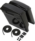XFMT Unpainted 5" Stretched Extended Hard Saddlebags Dual Exhaust Compatible with Harley Touring Models FLT, FLHT, FLHTCU, FLHRC, Road King, Road Glide, Street Glide, Electra Glide, Ultra-Classic
