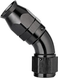 EVIL ENERGY 8AN 45 Degree PTFE One Piece Full Flow End Hose Fitting Aluminum Black