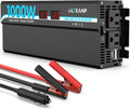 1000W Pure Sine Wave Power Inverter with 2 AC Outlets, 2 USB Ports, LCD Display, 12V to 110V Car & Home Inverter for Vehicles, Laptop