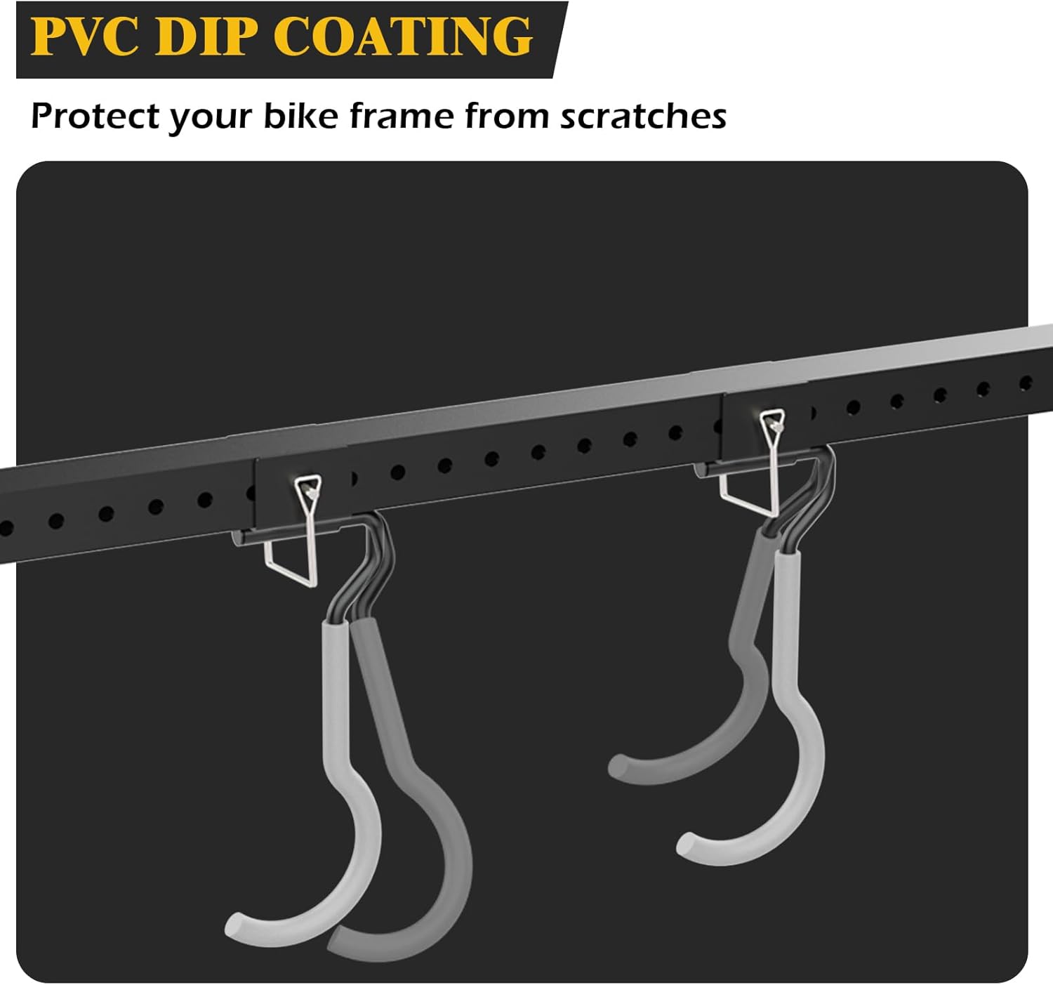 640Lbs Ceiling Mounted Bike Rack, Bike Storage Rack with 8 Adjustable Hooks, Indoor Metal Bike Rack Hanger Storage, 2pcs Set Bike Racks for Home and Garage, Up to 8 Bikes
