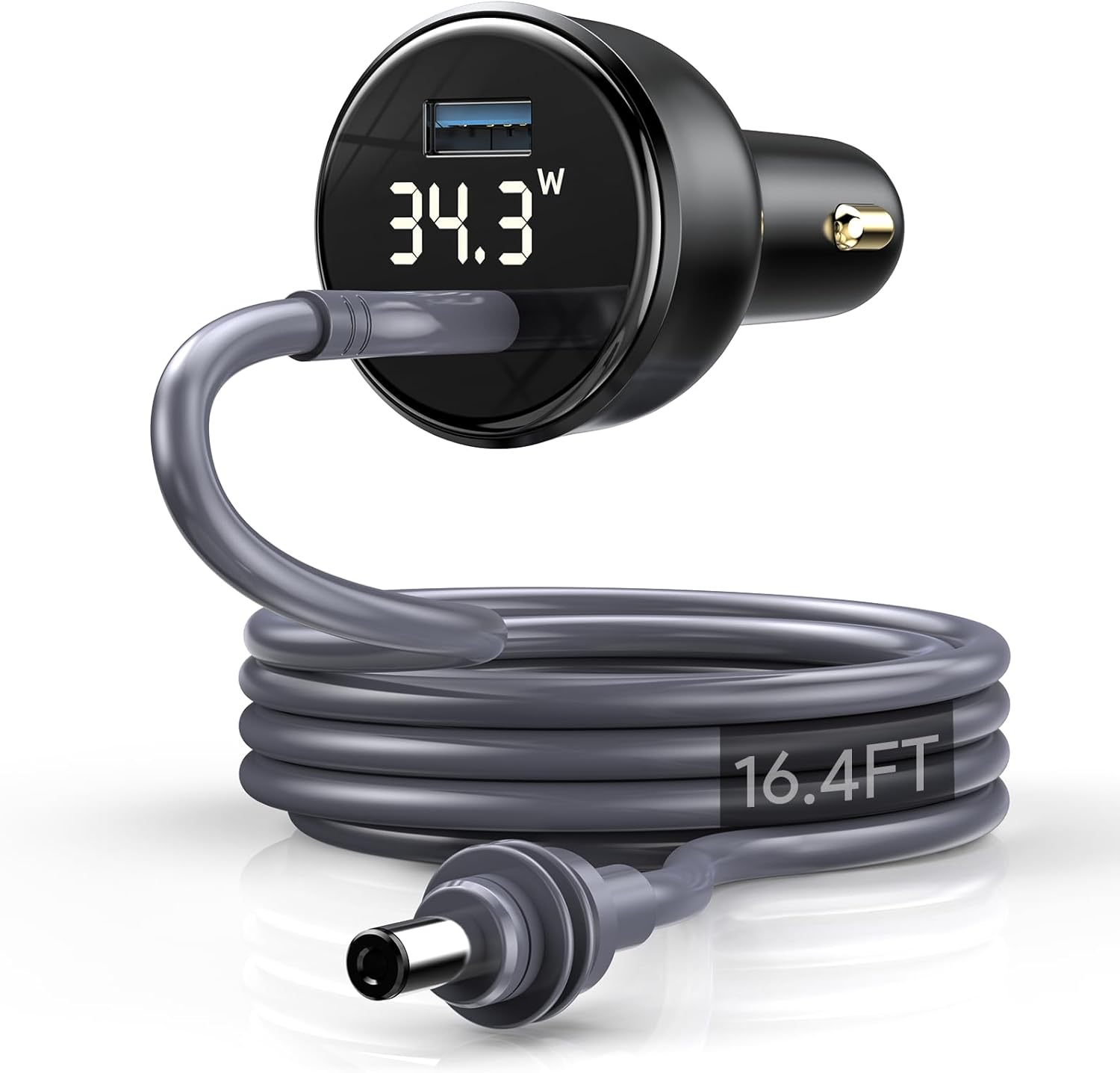 EDUP Starlink Mini Car Adapter DC Power Cable & Starlink Cigarette Lighter Adapter with Digital Display, Waterproof Car Charging Cable,USB A 35W & USB C 65W Ports for Star Link Mini (5M/ 16.4FT)