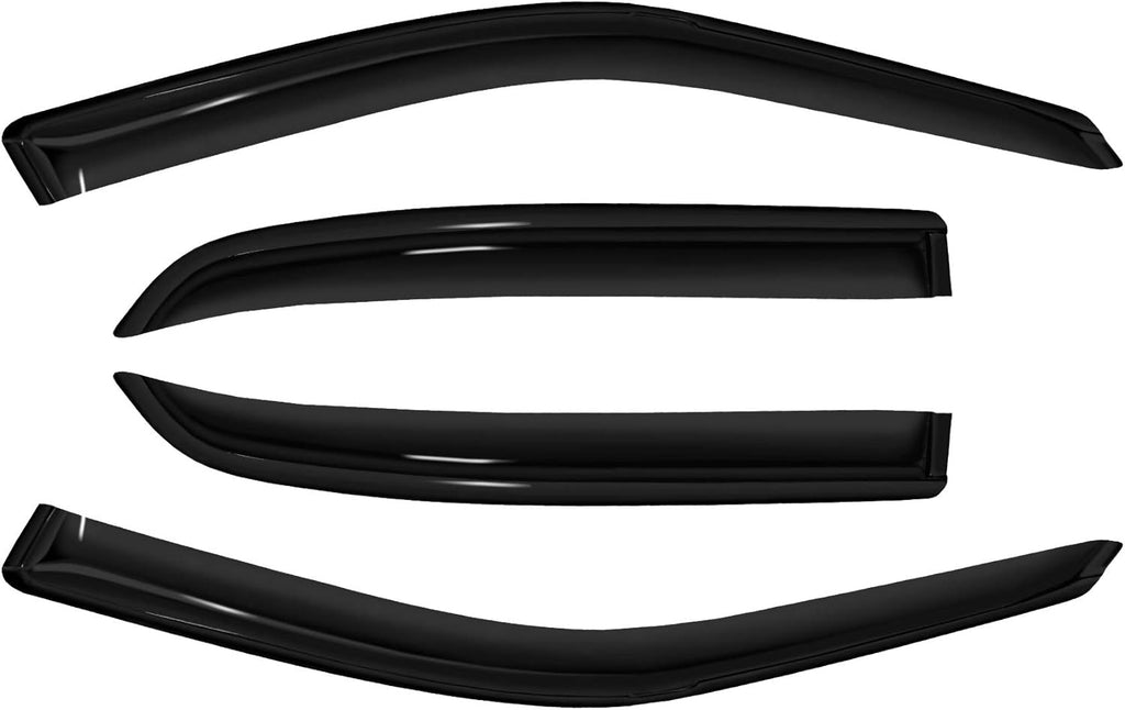4pc Sun Rain Guards Window Visor Wind Deflector Compatible with 02-08 Ford Crown Victoria Smoke 94054