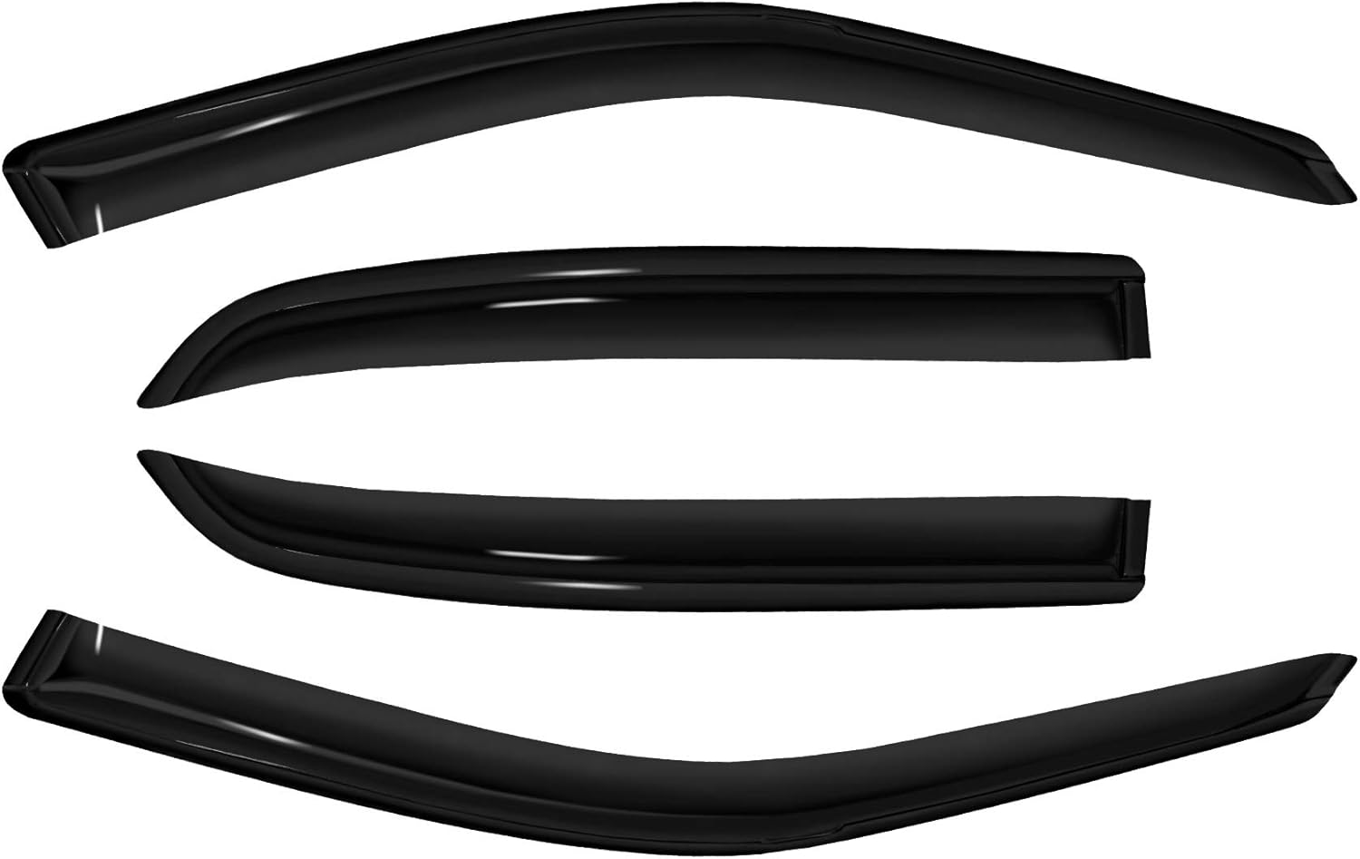 4pc Sun Rain Guards Window Visor Wind Deflector Compatible with 02-08 Ford Crown Victoria Smoke 94054