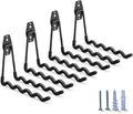 Heavy Duty Garage Hooks 4 Pack, 7.7 inch Wave Long Hanger, Wall Mounted Storage System, Power and Garden Tool Organizer, for Hanging Ladders, Bikes, Hose, Bulk Items and More