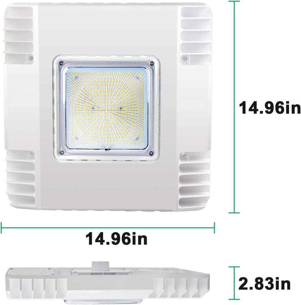 OSTEK 2 Pack LED Gas Station Canopy Light, 150W Carport Ceiling Light 5700K, Outdoor Rated (600W HID/HPS Equivalent), 90-277V IP65 DLC & UL Listed