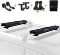 MeeFar Universal Roof Rack Pads Fit on Cross Bars - for Kayak/Surfboard/SUP/Canoe with 2 Heavy Duty Tie Down Straps, 2 Tie Down Rope, 2 Quick Loop Strap and Storage Bag