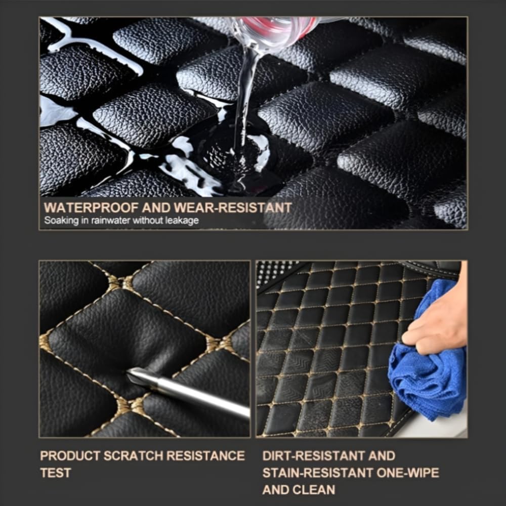 Add Personal Touch to Your Vehicle with IMEISH Customizable Logo Text Car Mats for 99% of vehiclesPads Protection Non-Slip Leather Floor Liners (Green)