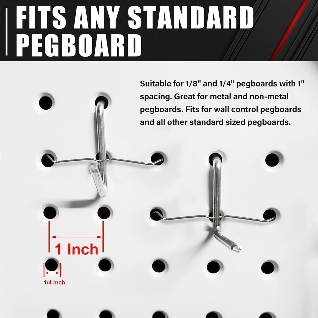 C&T 80 Piece Pegboard Hooks Assortment Kit, Pegboard Accessories Organizer Set with Bins, 1/8 and 1/4 in pegboard Hooks, for Hanging Tools, Organizing Various Tools,Garage Pegboard Wall Organization