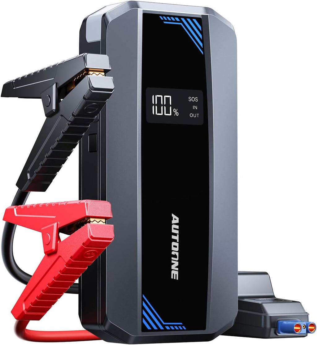 AUTOONE Car Jump Starter 5800A Battery Booster, Portable Battery Pack for All Gas 10L Diesel, 12V Jump Box with Smart Jumper Cable for Car Battery, Vehicle Lithium Starter, LCD Display, w/LED Light