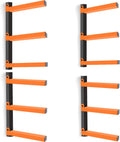 Caliee lumber Storage Rack Wall Mount, Heavy Duty Wood Storage Racks With 6-Level System Holds Up to 1400 lbs, Garage Shelf Wall Mount, Basement, Workshop, Rustproof & Space-Saving Design (4)