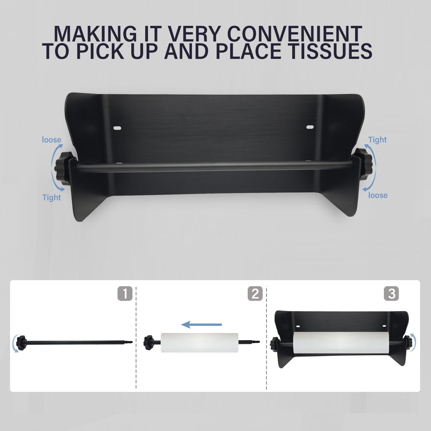 G-Sunny Garage Paper Towel Holder,Aluminum Wall-Mount Paper Towel Holder for Enclosed Trailer,Shop,Garage,Storage,5th Wheel,RV (Matte Black)