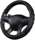 Flying Banner car Steering Wheel Cover Faux Leather Massage Universal fit 3D Honeycomb Hole Anti-Slip Sporty 15 Inches (Black Black)