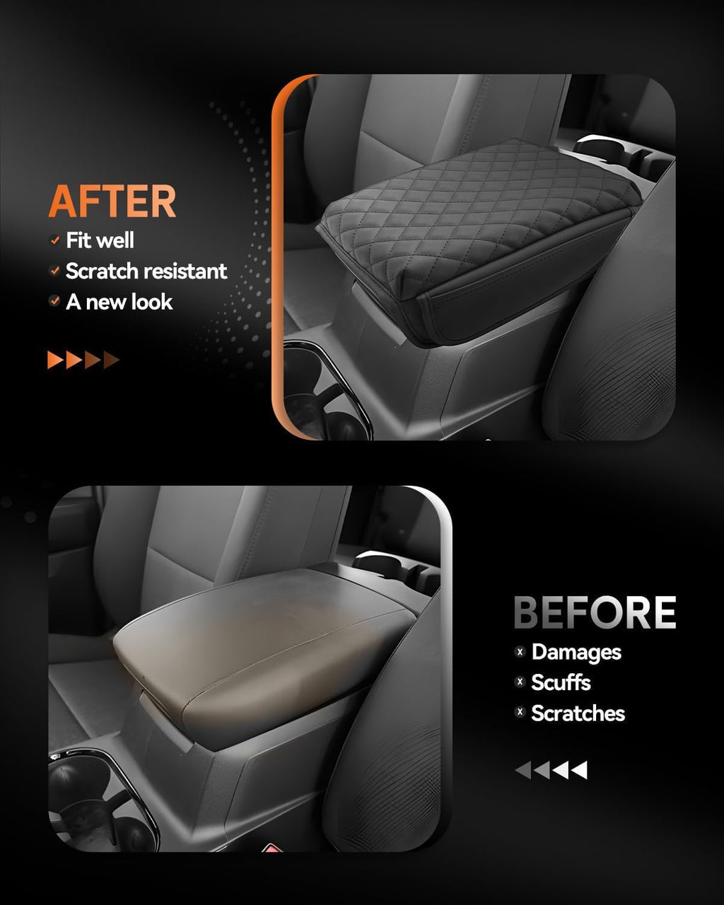 CDEFG for Chevrolet Colorado -GMC Canyon 2023-2025 2026 Center Console Cover Armrest Box Cover for Colorado/Canyon Accessories Console Arm Rest Protector Thickened with 2 Side Pocket