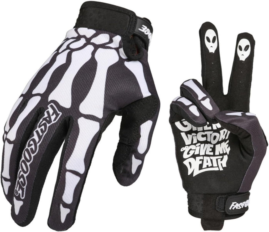 Skeleton Cool Motorcycle Bicycle Full Finger Off-Road Racing Gloves Outdoor Sports for Men Women & Mountaineering