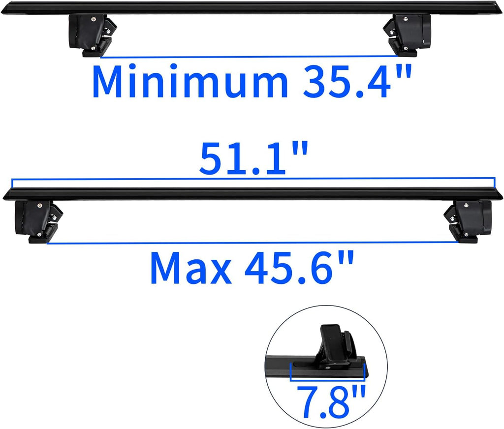51" Roof Rack Cross Bars,Adjustable Universal Roof Rack,Aluminum Locking Crossbars Fit for Car SUV Without Any Types of Side Rails