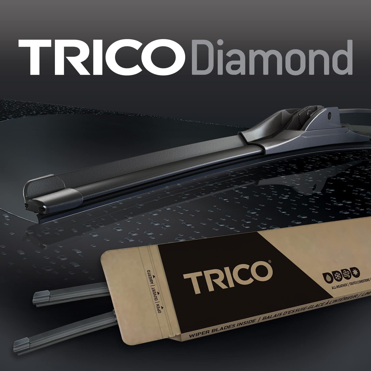 TRICO Diamond 20" + 20" Premium Automotive Replacement Windshield Wiper Blades (Set of 2), Passenger and Driver Side All-Weather Beam Wiper Blades for Select Vehicle Models