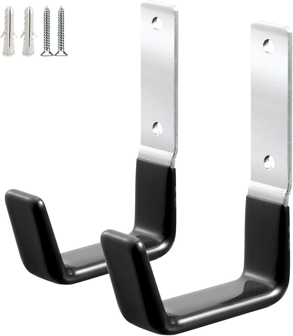 Heavy Duty Steel Garage Hooks,Garage Storage Utility Hooks,Anti-Slip Hanger, Tool Organizer,Steel Wall Mount Organizer, Garden Hose Hanger (Small-2PC)