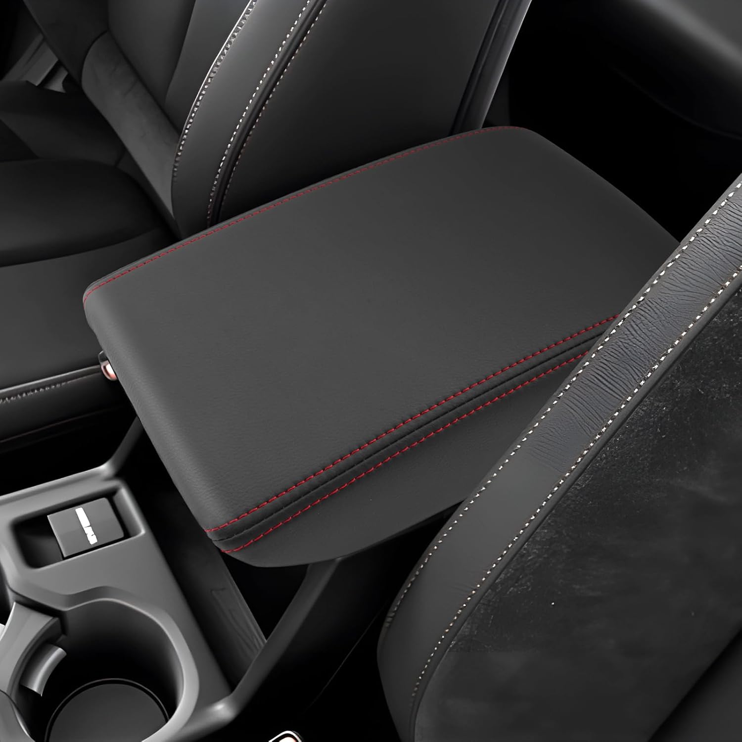 SXCY for 2025 Forester Armrest Cover for Forester 2025 Accessories 2025 Forester Center Console Cover 2025 Forester Middle Console Cover (Red Line)
