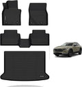KELCSEECS® Floor Mats & Cargo Liner Custom for 2025 2024 2023 2022 2021 2020 Mazda CX-30 (Only FWD) All Weather Protection Waterproof TPE Floor Liners Front & Rear Row Full Set Accessories Black