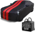 iCarCover Custom Car Cover for Chevy Beretta (1987-1996) Waterproof All Weather Rain Snow UV Sun Protector Full Exterior Indoor Outdoor Car Cover (Stripe - Black/Red)