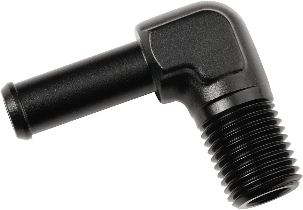 1/4 NPT Male to 3/8" Hose Barb Fitting Adapter 90 Degree Elbow Aluminum Black