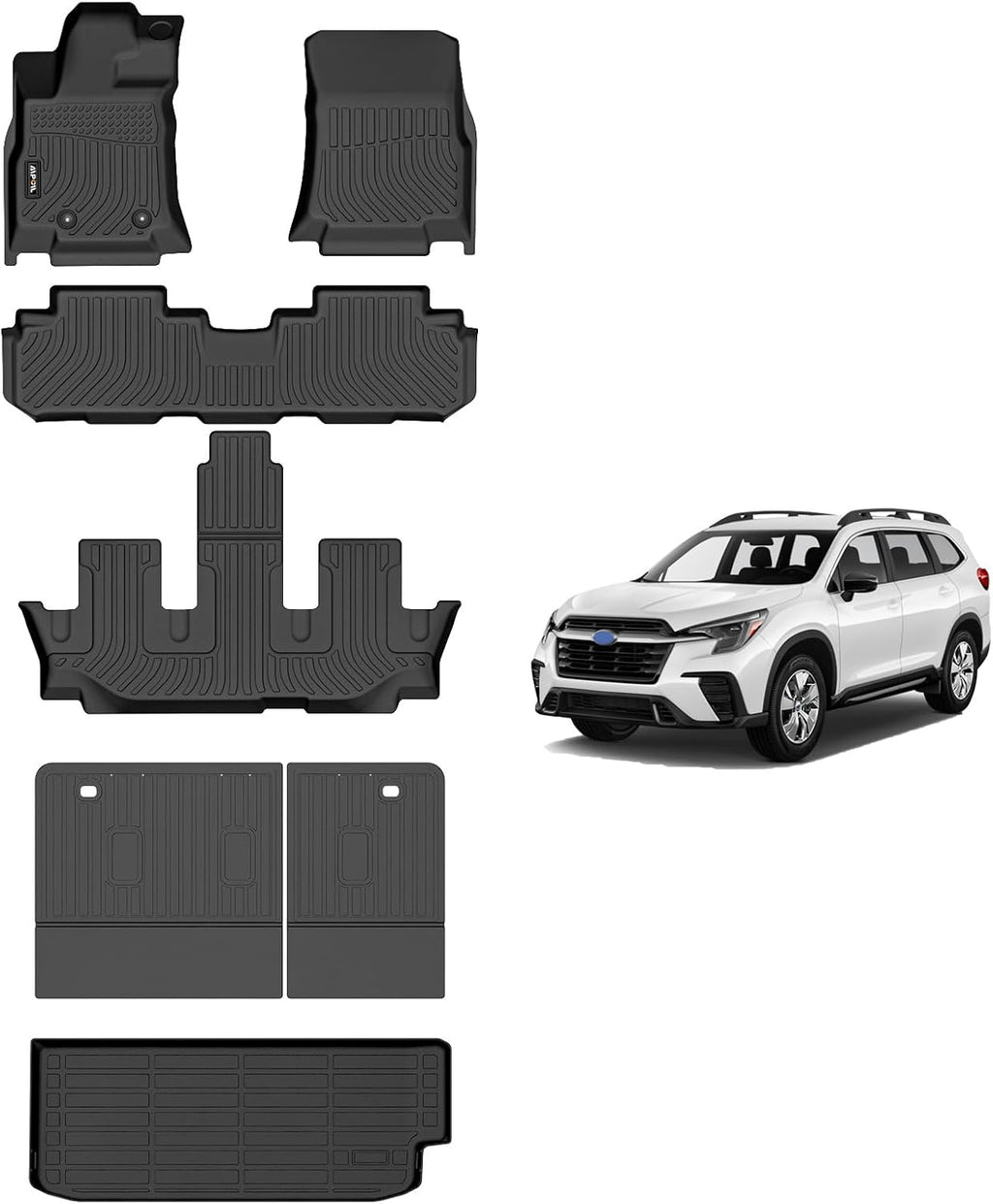 AIPOIL® Floor Mats & Cargo Liner Set for 2019-2025 Ascent 7/8 Passenger | All-Weather | Easy to Clean | All-Round Protection丨Full Set Automobile mats Accessories.