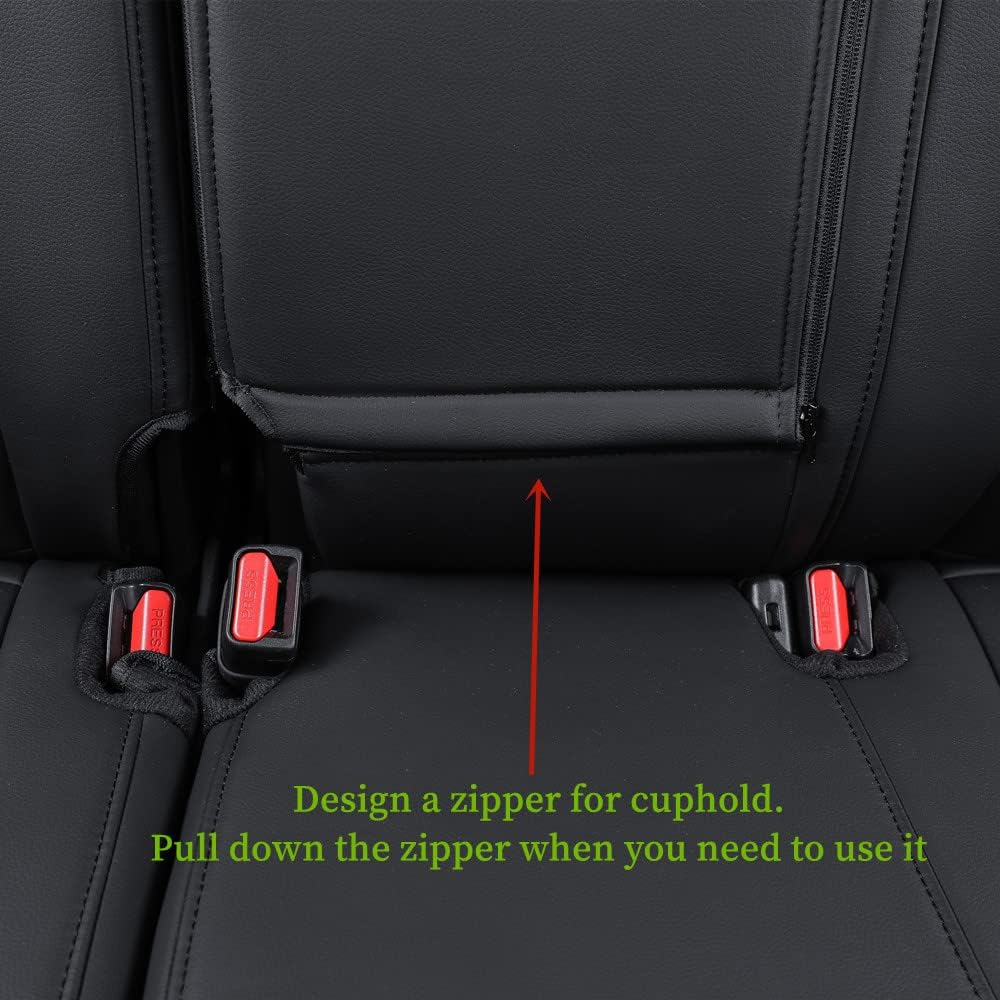 coverdream CRV Leather Seat Covers Fit for 2023 2024 2025 2026 Honda CR-V LX,EX,EX-L,Sport Series,Hybrid,Trailsport,Fully Covered,Airbag Compatible Waterproof Car Seat Protector (Full Set,Black)