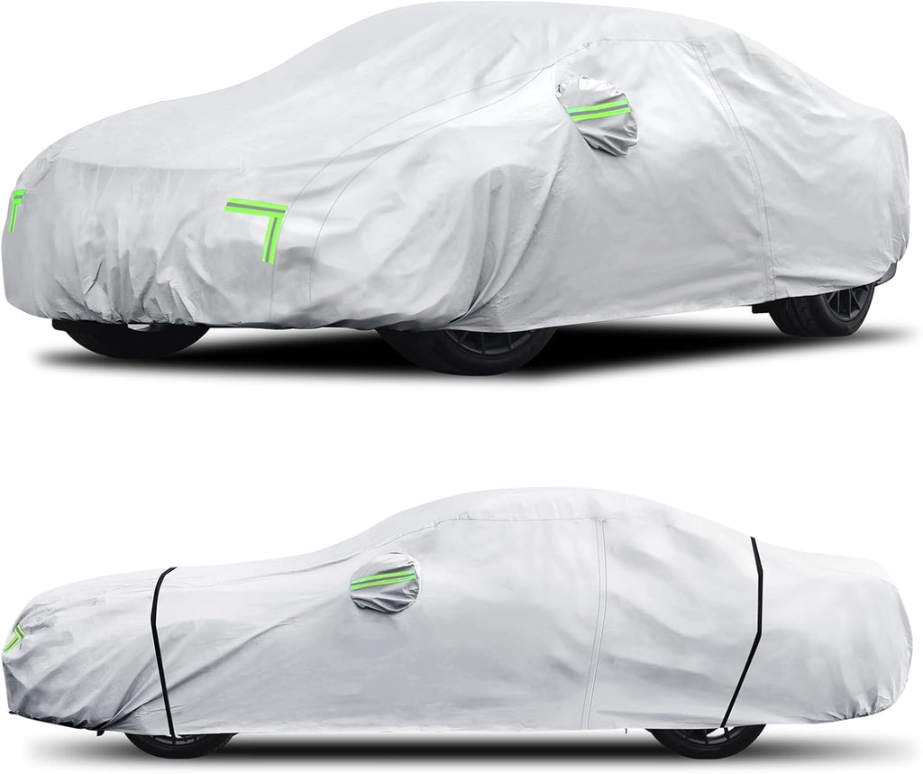 Car Cover Custom Fit for Ford Mustang 1994-2025,Chevy Camaro 2010-2025,6 Layers Truck Cover Waterproof All Weather for Automobiles,Outdoor Full Exterior Cover,Rain, Sun, Wind Protection,Silver