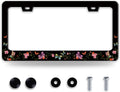 Colorful Butterfly License Plate Frame Beautiful Butterflies Flowers License Plate Holder Funny Stainless Steel Accessories Cars Decor with 2 Holes and Screws Fits Standard Us Ca Vehicles 12.2 X 6 in