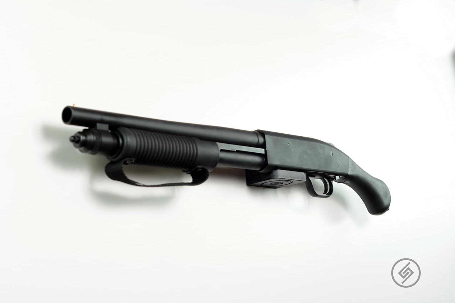 Spartan Mount Compatible with Mossberg 88, 500, 590 Shotgun Display Storage Organization System | Unique Low Profile Design | Gun Safe Wall Room Mounting Solution (12-Gauge, Barrel Points Left)