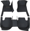 Customized Personalized car Floor mats, All-Weather Luxury car Floor mats, Waterproof and Anti Slip Leather car Floor mat Lining, 95% Customized car, Truck, and SUV Floor mats (Black Blue)