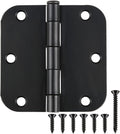 18 Pack Matte Black Door Hinges 3.5 x 3.5 Inch Interior 3 1/2 Inch Door Hinges for Doors Rounded 5/8" Radius Corners Flat Iron Hinge 3 ½"x 3 ½" Door Hardware Controls