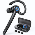 Bluetooth Headset with Microphone,V5.4 Bluetooth Earpiece with Charing Case 150H Standby Time Hands Free Headset with Noise Canceling for Work Business Office Trucker(Black)