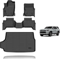 KELCSEECS® Floor Mats & Cargo Liner for 2025 Toyota 4Runner 5 Setas(Not fit Hybrid),All Weather Protection TPE Floor Liners Front& Rear Row Full Set Accessories Black