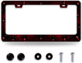 Personalise Bat Spider Web License Plate Frame Red Black License Plate Frames Colorful Auto Accessoies Bracket Stainless Steel License Plate 6.3x12.3 Inch for Women