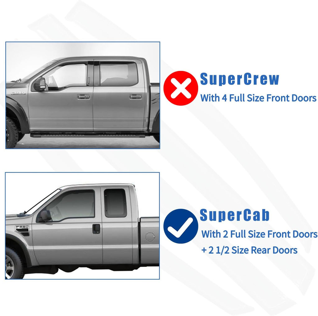 4PCS in Channel Rain Guards for 2004-2014 Ford F150 Extended Super Cab, Durable Side Window Deflectors,Vent Window Visors Shade Shield, 2005 2006 2007 2008 2009 2010 2011 2012 2013