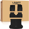 LASFIT Floor Mats & Cargo Mats for Volkswagen ID.4 2025 2024 2023 2022 2021, All Weather TPE Custom Fit Floor Liners for VW ID.4 1st & 2nd Row Car Mats & Trunk Mats, Black