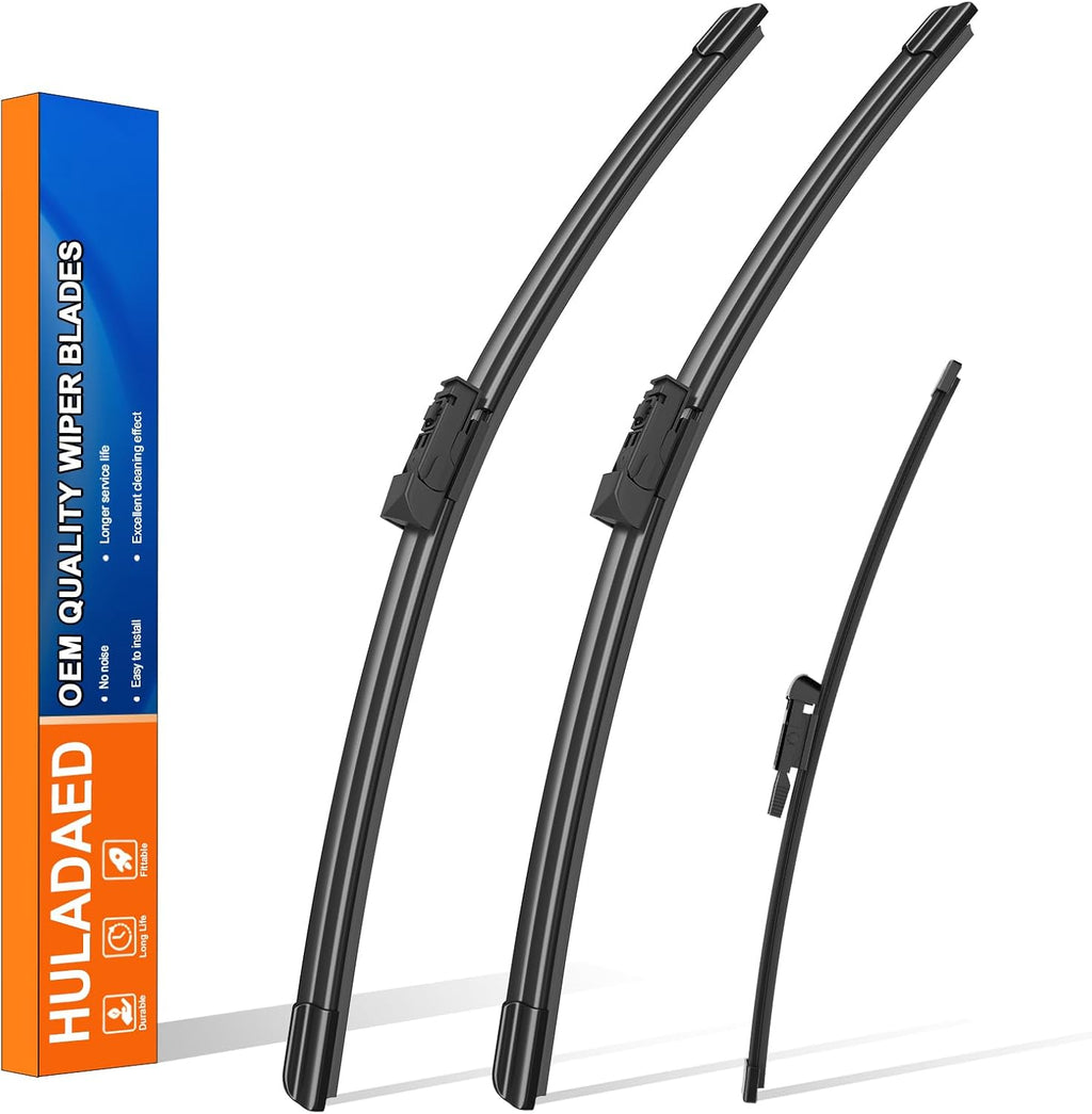 HULADAED® 24'' 20'' 15'' Windshield Wipers Replacement for Land Rover Range Rover 2023 2022 2021 2020 2019 2018 2017,Silicone Front Rear Wiper blades for MY Car-All Weather & Quiet(3 PACK)