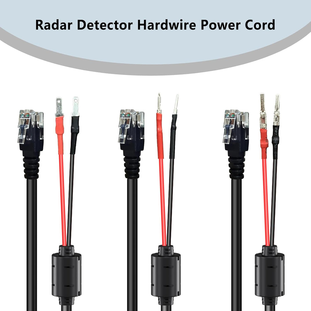 13.8" Radar Detector Hardwire Power Cord,Mirror Wire Plug Kit,for Escort Uniden Beltronics Whistler Cobra Valentine One Radar Detector Power Cord,With Magnetic Ring and Inline Fuse Holder,RJ11