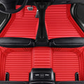 Custom All-Weather Protection Luxury Leather Floor Mats for Cars SUVs Trucks According Anti-Slip Leather Floor mats ﻿ (38,Striped Red)