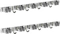 2 Pack Mop and Broom Holder Wall Mount, Non-slip Broom Hanger Wall Mount, Heavy Duty Mop Broom Organizer for Kitchen Garden Garage Laundry Room Wall Decor Organization and Storage Silver 5R4H
