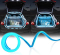 Upgrade Dynamic Flowing Car LED Trunk Light Strip, 158Inch Universal Flexible Cutting Silicone Waterproof Neon Lights Strip, 12V Interior Ambient Lighting for Cars SUVs(Ice Blue)