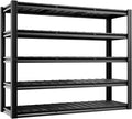 5-Tier 60" W x 20" D x 72" H Garage Shelving 30000LBS Heavy Duty Adjustable Storage Shelves Basement Industrial Shelving Units(Black)