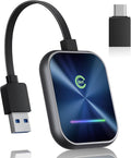 Wireless CarPlay Adapter for iPhone, 2 in 1 Wireless CarPlay and Android Auto Adapter Converts Factory Wired to Wireless, Plug and Play Car Play Adapter with Stable Control and No Delay