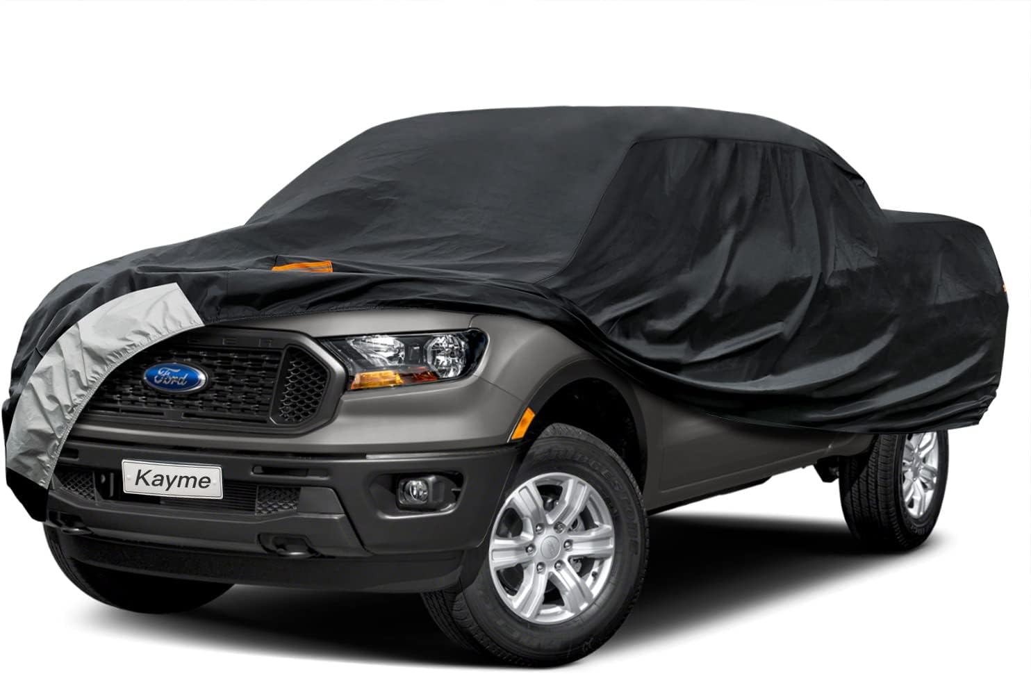 Kayme 7 Layers Truck Cover Fit Ford Ranger (2019-2025) Super Cab/Crew Cab Bed, Waterproof All Weather, Heavy Duty Outdoor Pickup Truck Cover Sun UV Rain Protection.