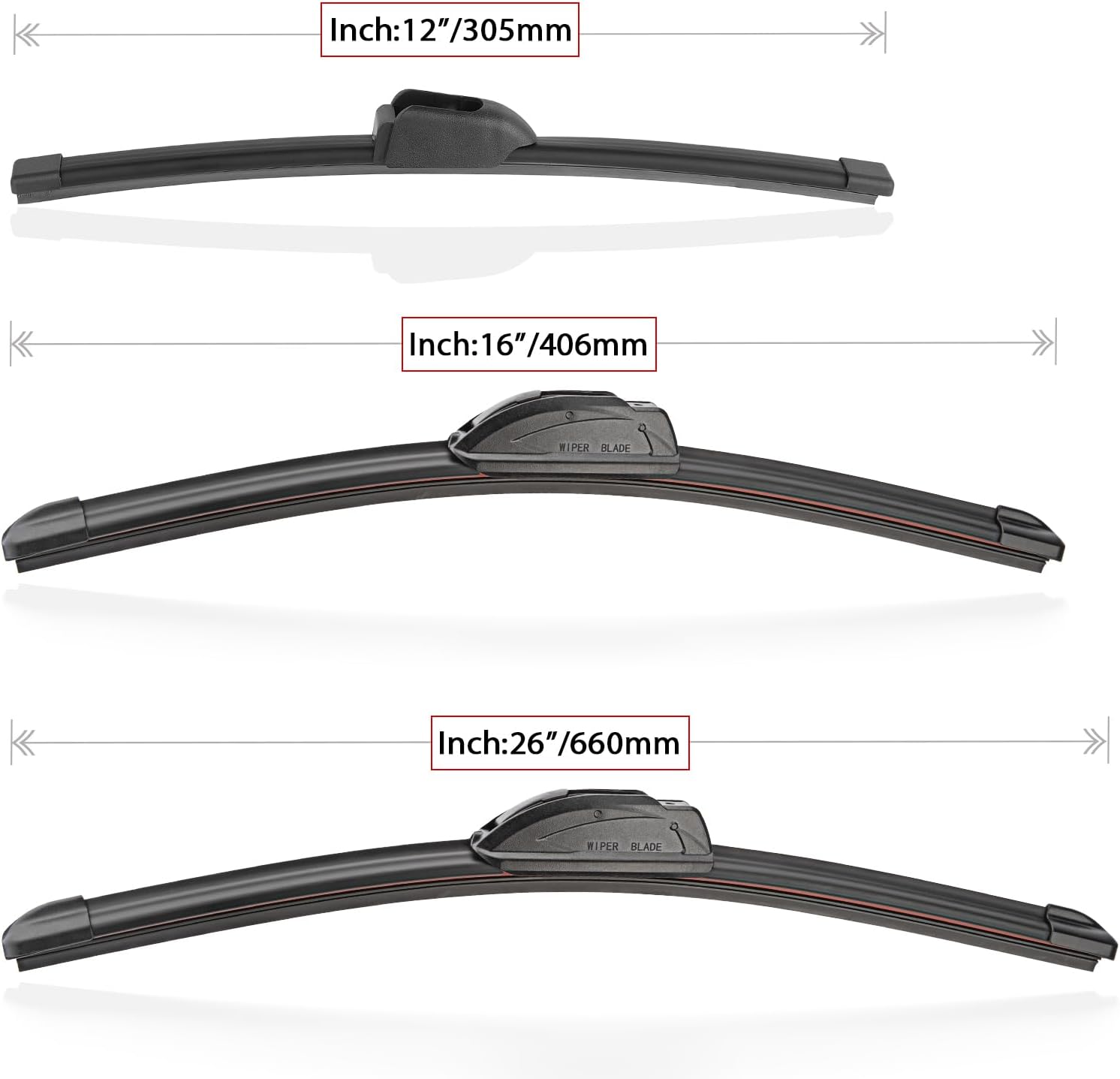Windshield Wiper Blades Replacement for Kia Niro 2017 2018 2019 2020 2021 2022 Original Factory Quality Front Rear Wipers Blade Set for My Car - 26" 16" 12" (Pack of 3)